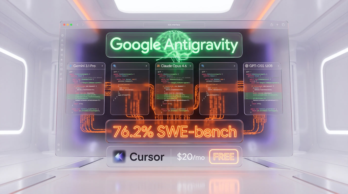 Google Antigravity IDE interface showing Agent Manager Surface with multiple parallel agents running on Gemini 3.1 Pro