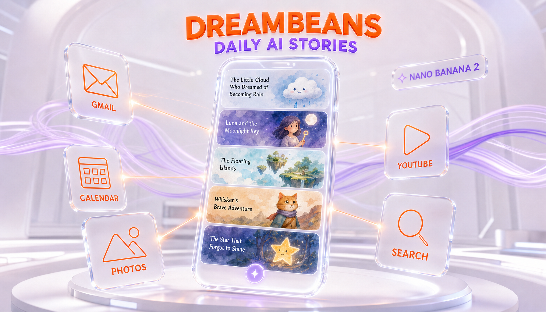 Google Dreambeans turns your Gmail, Calendar, Photos, YouTube and Search history into daily AI-illustrated stories — Hero