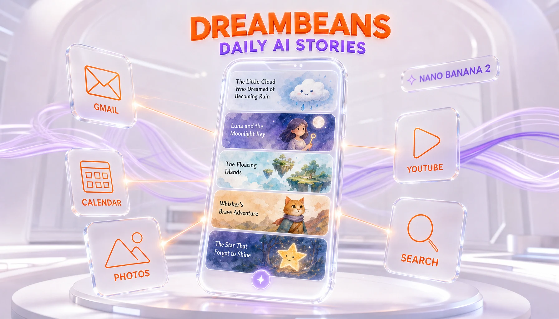 Google Dreambeans turns your Gmail, Calendar, Photos, YouTube and Search history into daily AI-illustrated stories — Hero