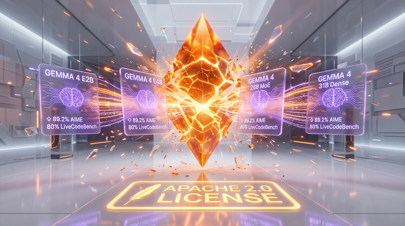 Google Gemma 4 open-source LLM family — 4 models from edge to frontier, Apache 2.0 license, April 2026