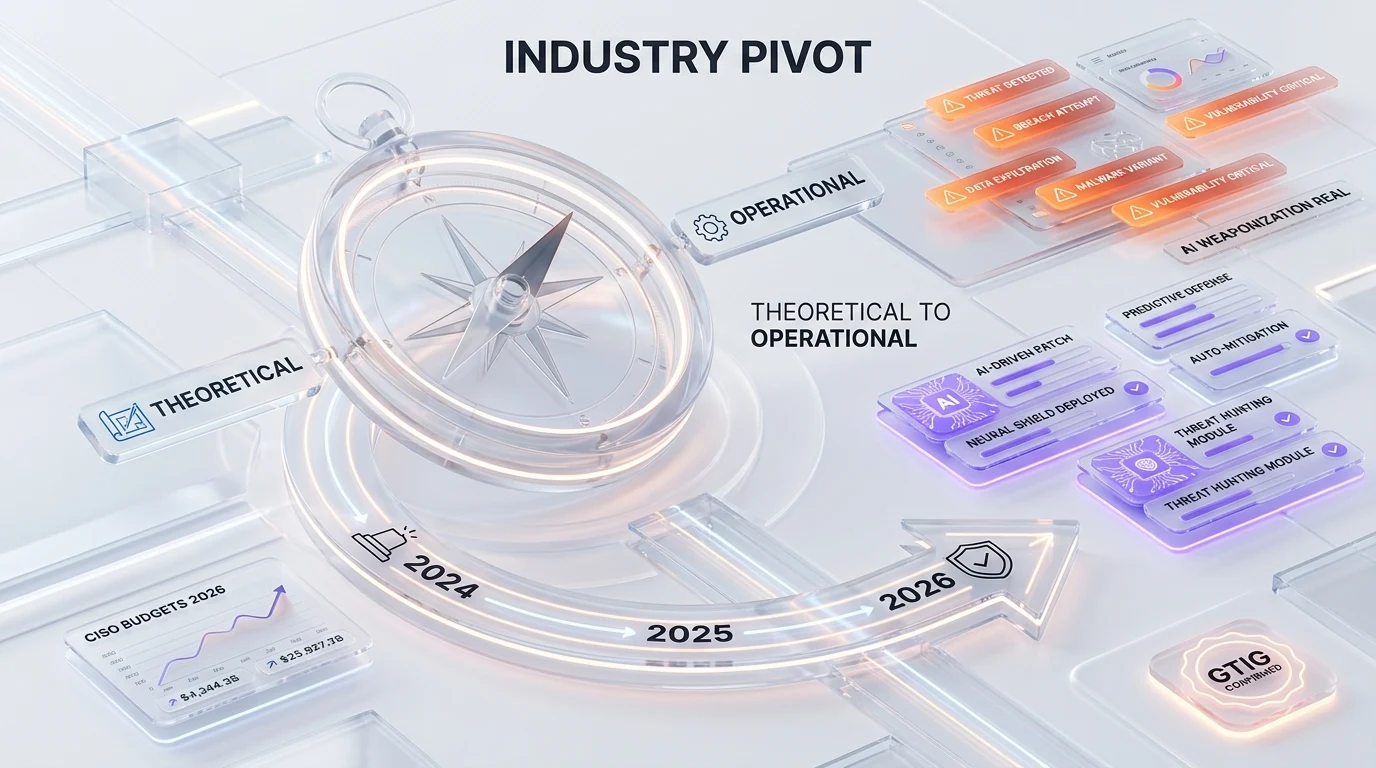 Industry pivot point AI weaponization theoretical to operational CISO budgets 2026 GTIG confirmed