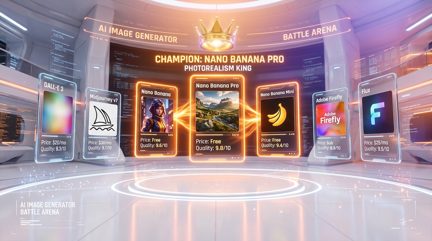 Nano Banana vs DALL-E 3 vs Midjourney vs Stable Diffusion — AI Image Generator Comparison