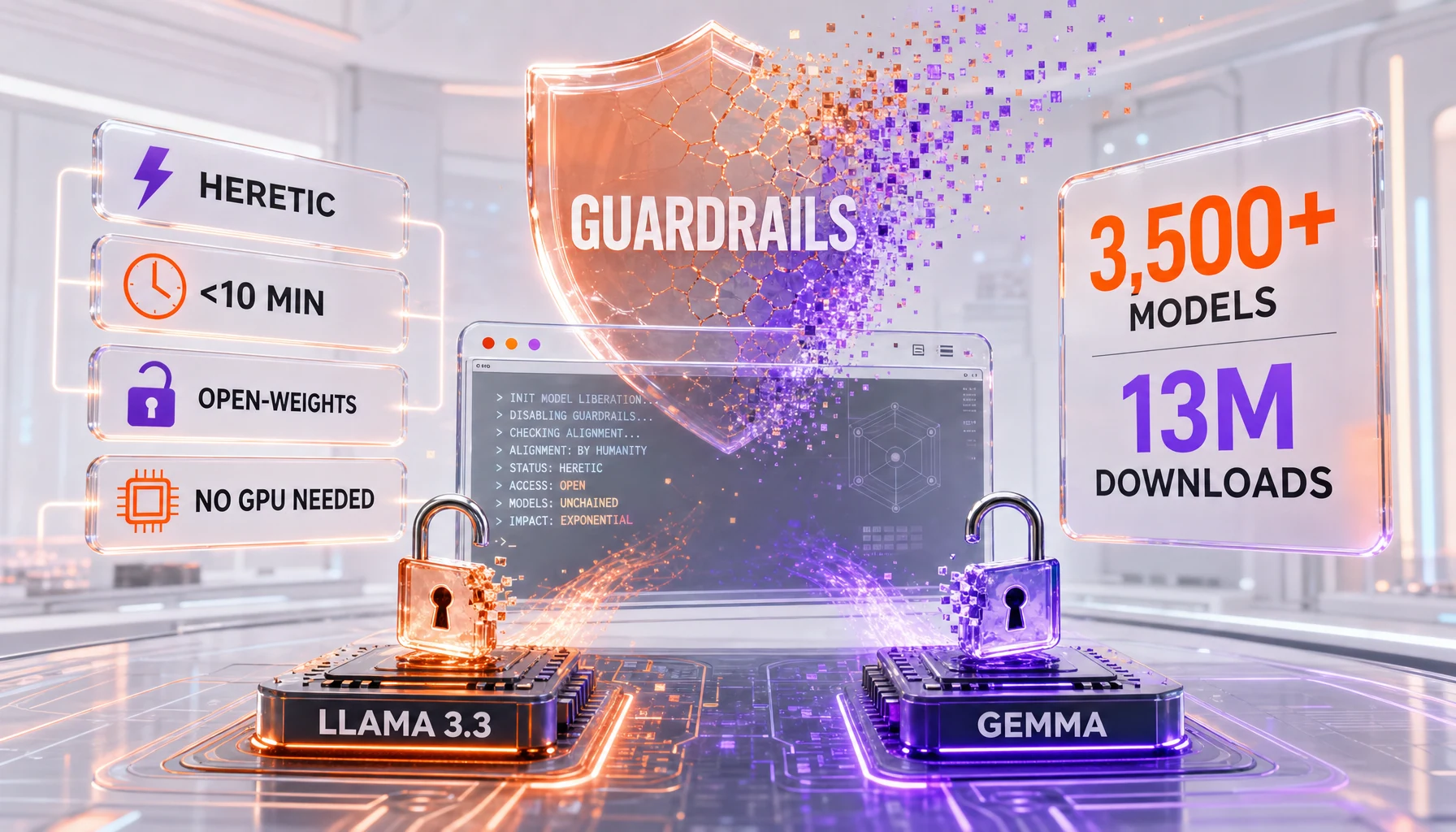 Heretic open-source tool stripping safety guardrails from open-weight AI models in under 10 minutes