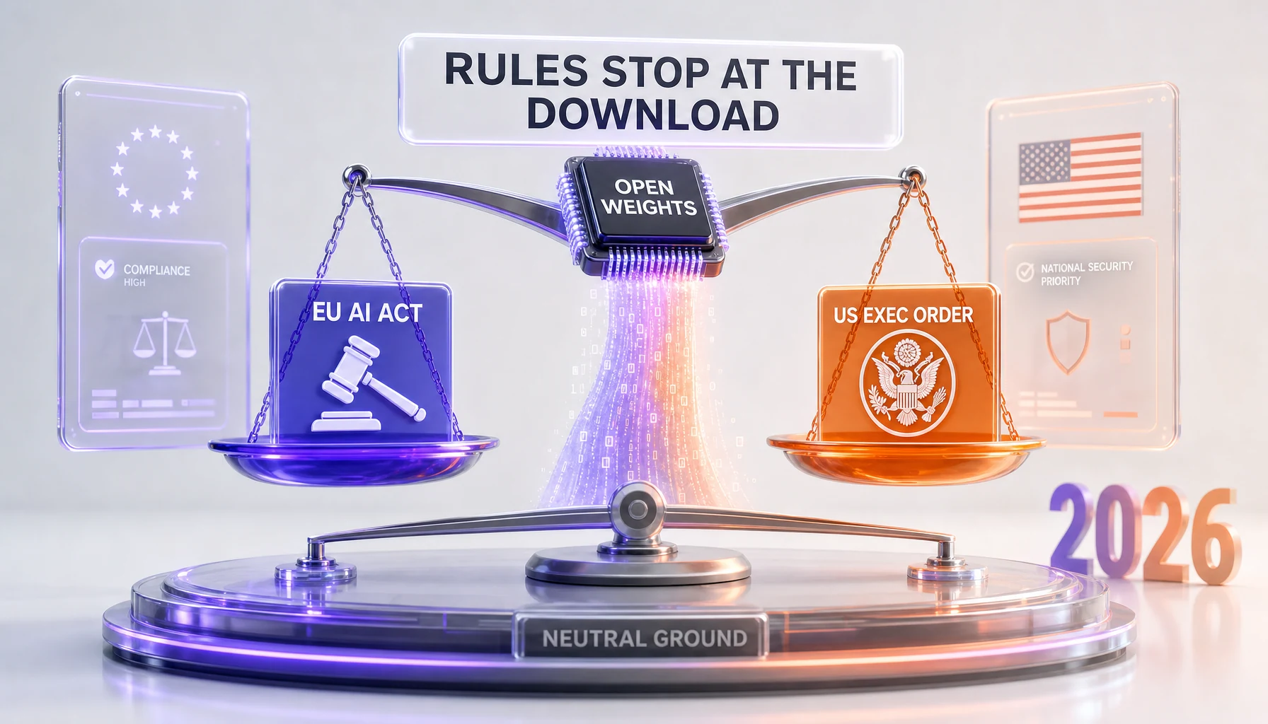 Regulatory tension between EU AI Act obligations and US deregulatory executive order over open-weight AI safety