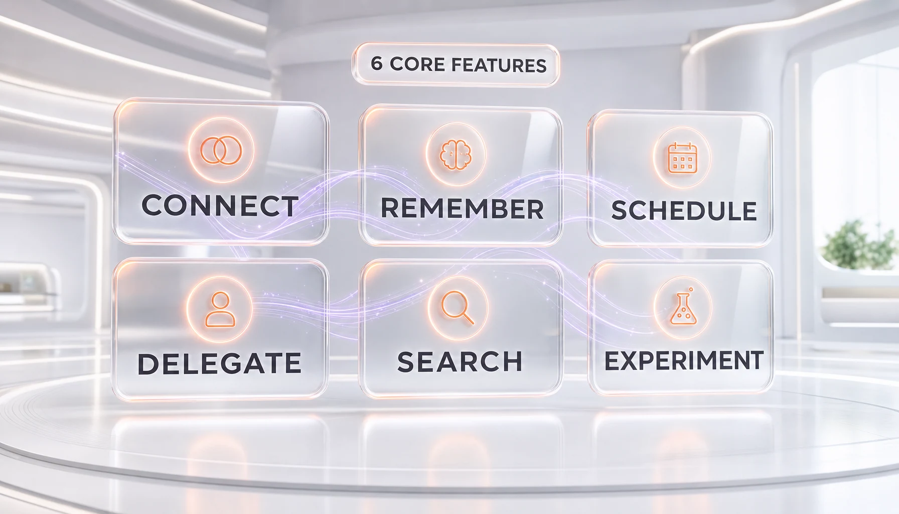 Hermes Desktop six preview capabilities — Connect, Remember, Schedule, Delegate, Search, Experiment