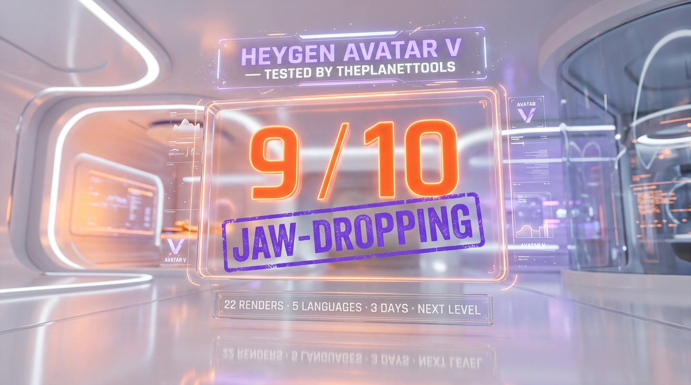 HeyGen Avatar V verdict — game-changer for creators, jaw-dropping realism, 9 out of 10 score from ThePlanetTools