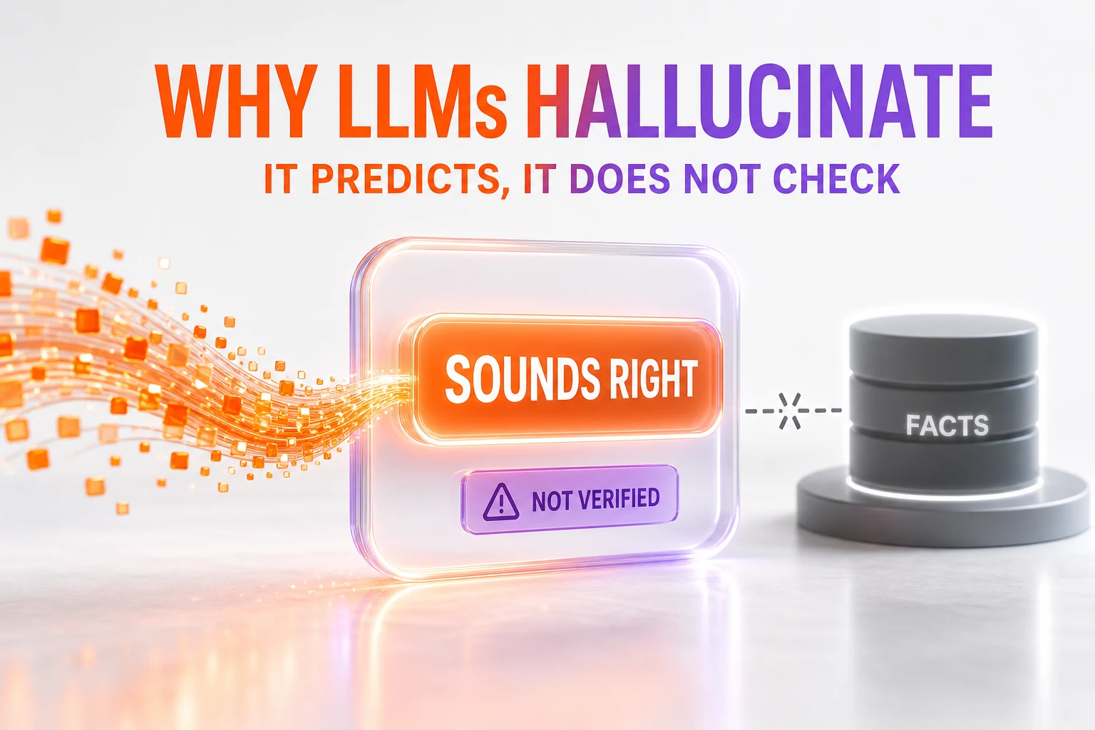 Why large language models hallucinate — they predict plausible text without verifying facts