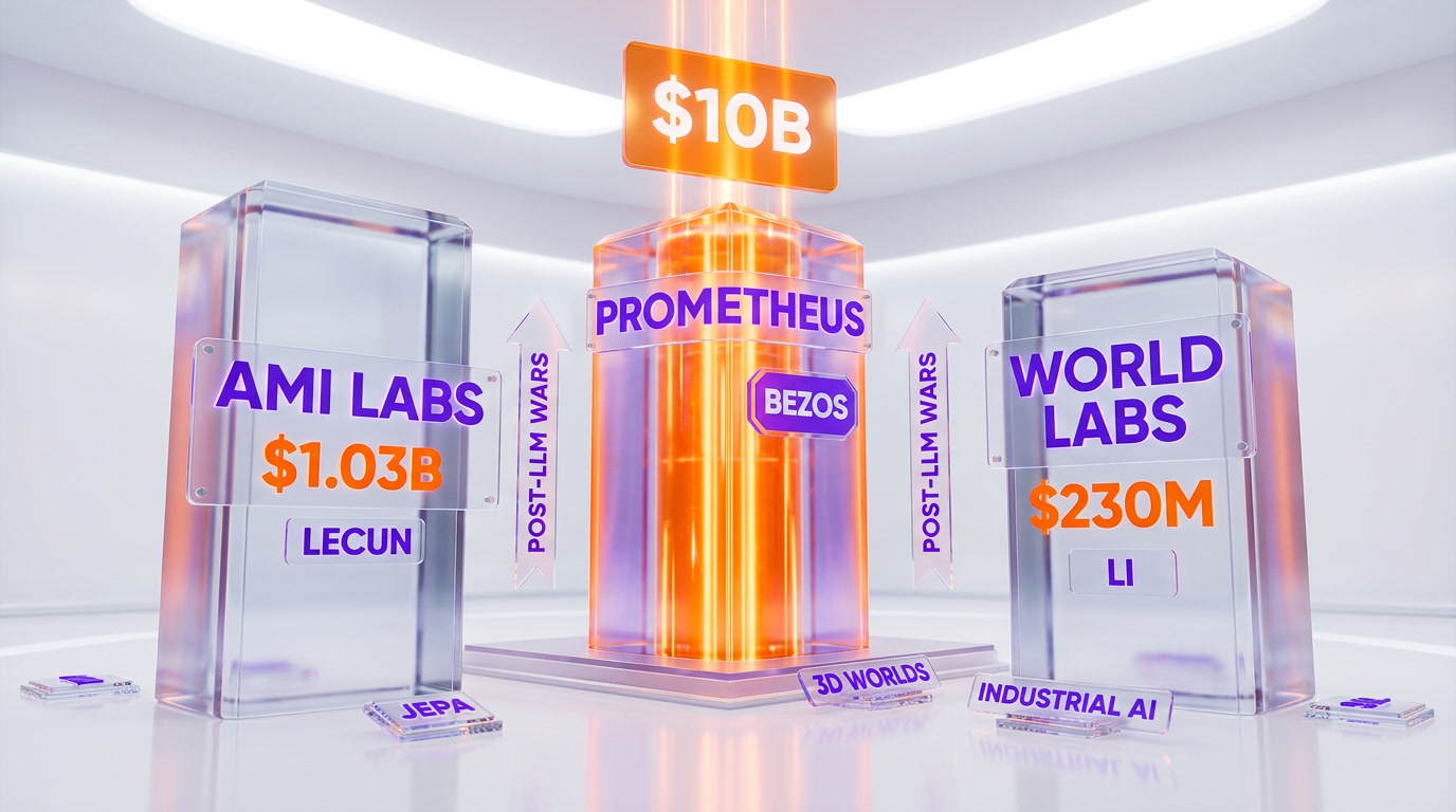 Post-LLM Wars 2026 — AMI Labs vs World Labs vs Project Prometheus funding and focus