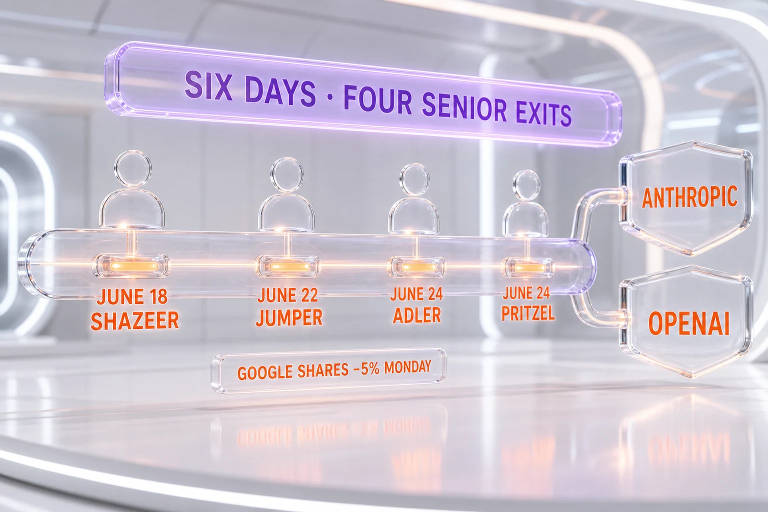 Timeline of senior Google DeepMind departures in June 2026