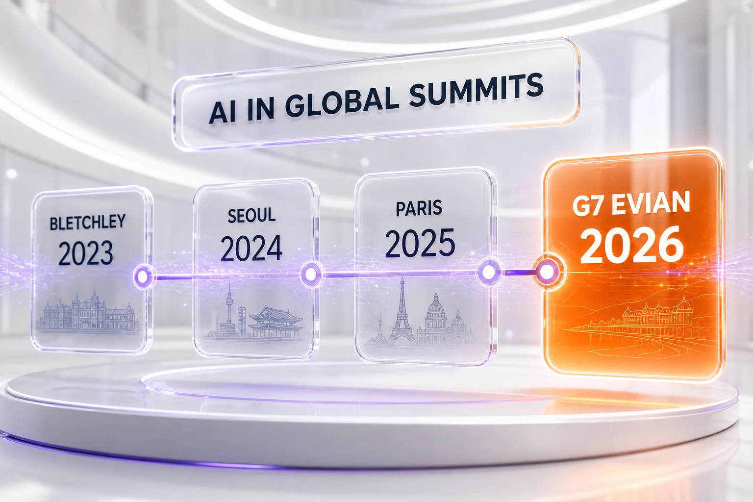Timeline of AI in international summits from Bletchley to the G7 Evian
