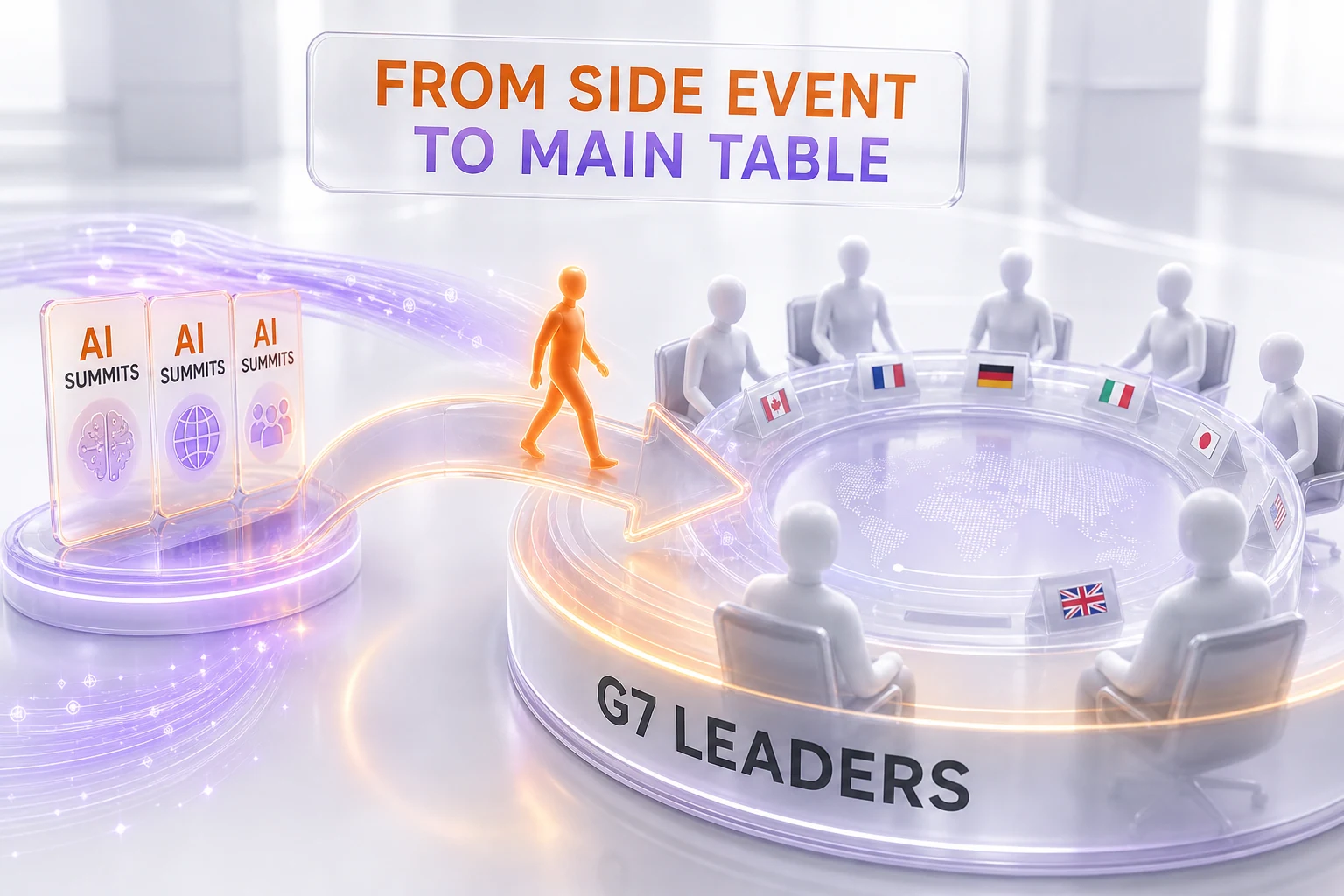 An AI executive joining the leaders-level conversation at a G7 summit