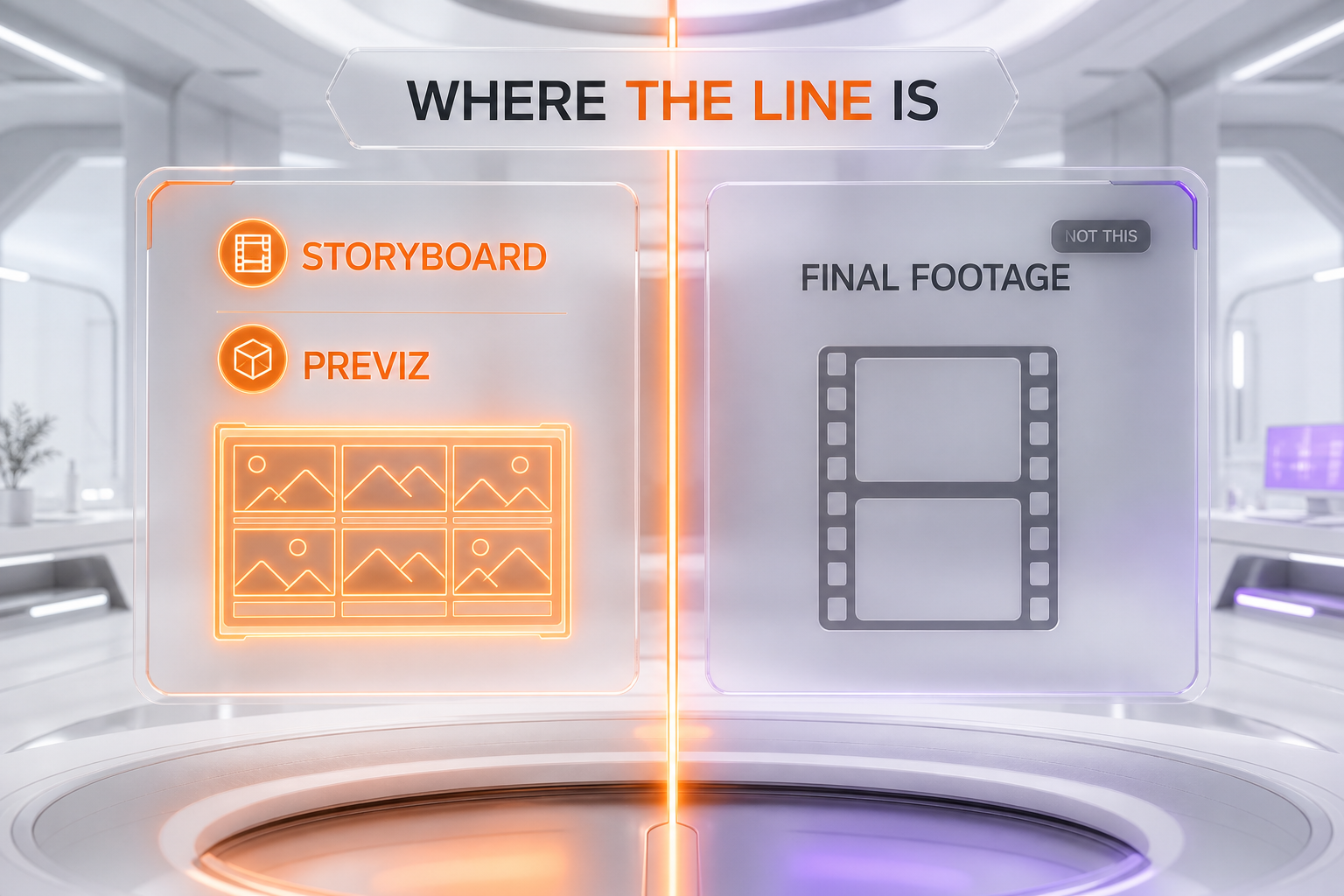 The line that matters: FLUX is used for pre-production storyboarding and previsualization, not for generating final footage that replaces filming or shooting on set