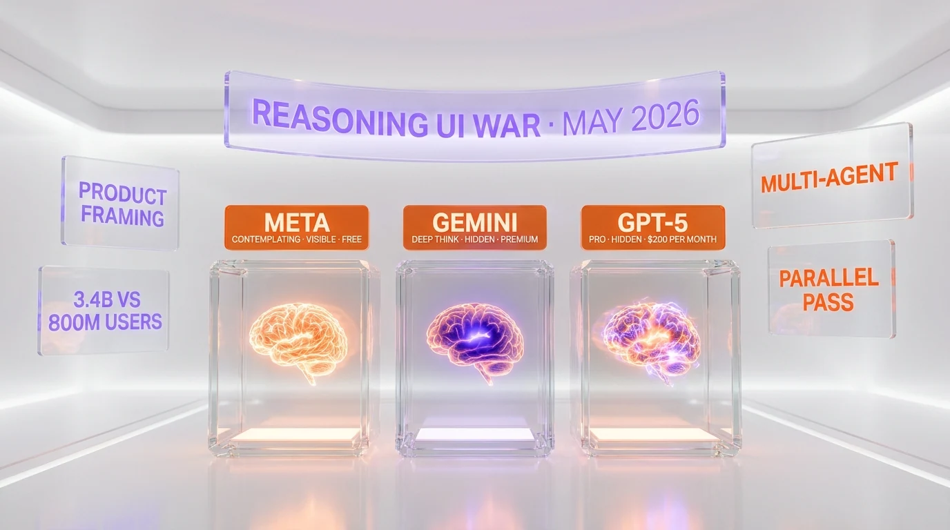 Meta Contemplating mode vs Gemini Deep Think vs GPT-5 Pro reasoning UI comparison