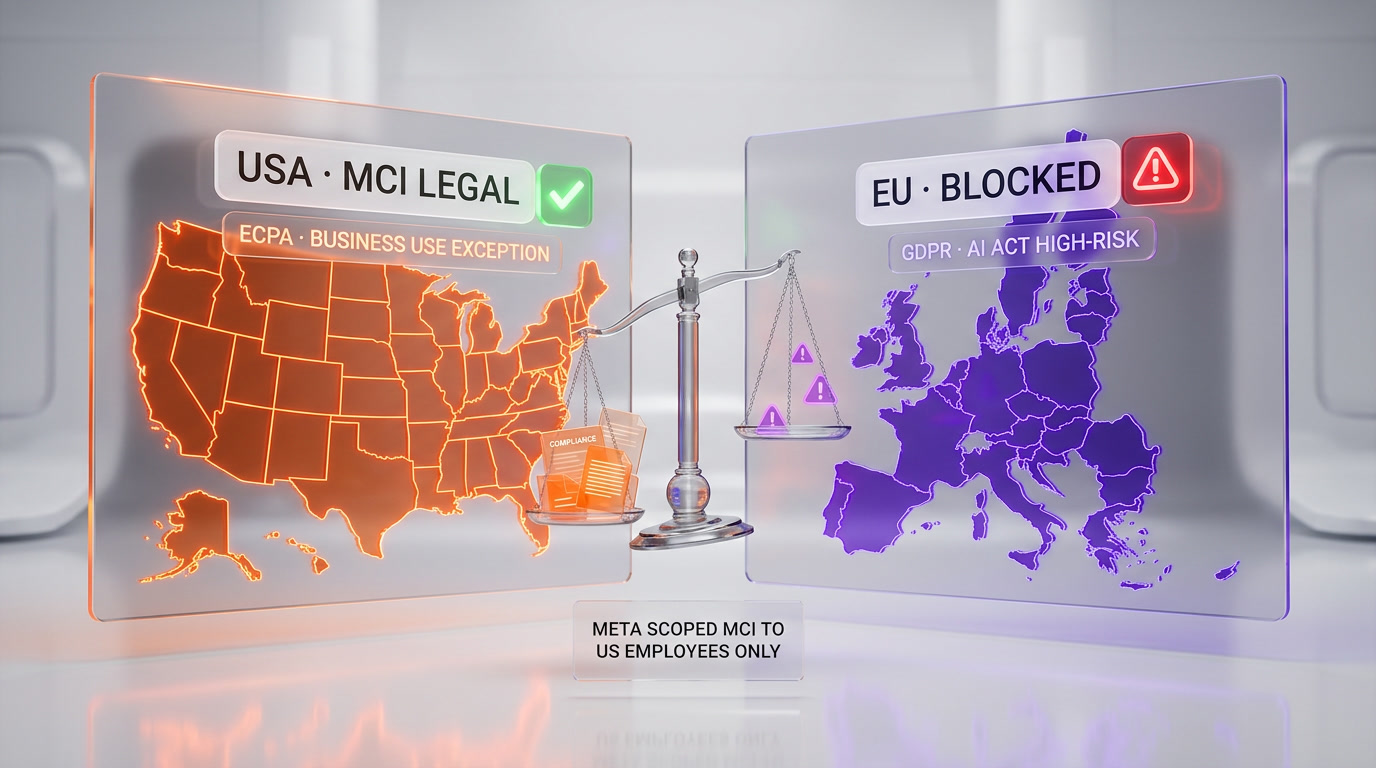 US vs EU workplace surveillance law comparison April 2026
