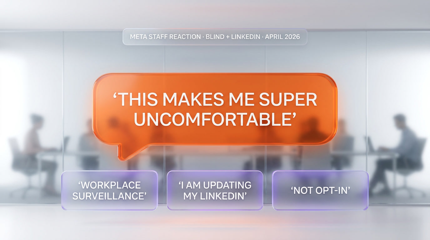 Meta employees react Blind LinkedIn workplace surveillance April 2026