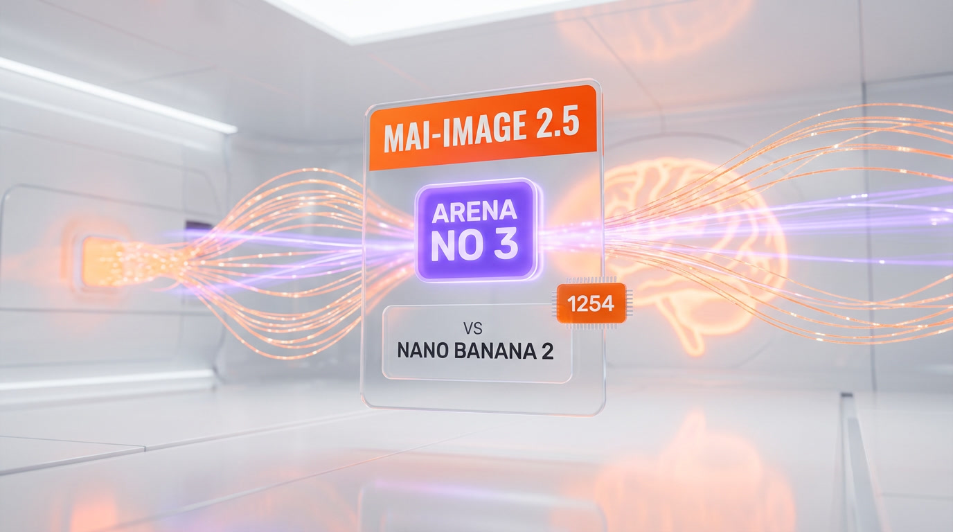 MAI-Image-2.5 debuts No 3 on the Arena text-to-image leaderboard, level with Google Nano Banana 2