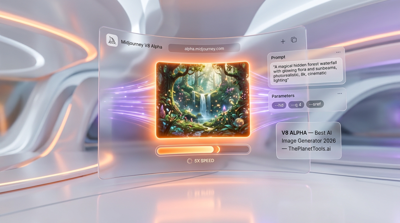 Midjourney V8 Alpha Is Here: 5x Faster Generation, Native 2K, but Premium Features Come at a Price — Screenshot — V8 Interface
