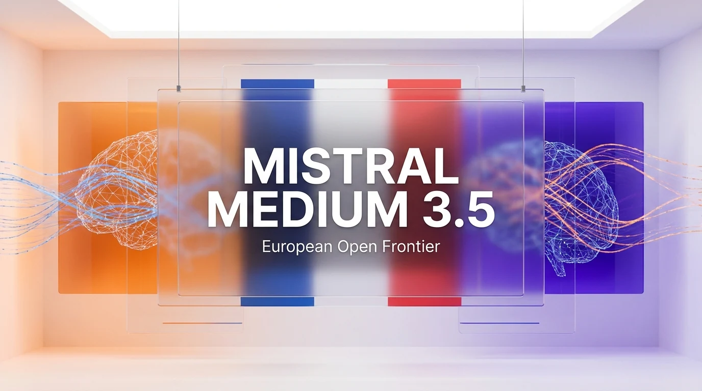 Mistral Medium 3.5 launch April 2026 — 128B dense open-weights frontier model, Vibe Cloud Agents, 256k context, 77.6% SWE-Bench Verified, MIT-modified license, Europe sovereign AI