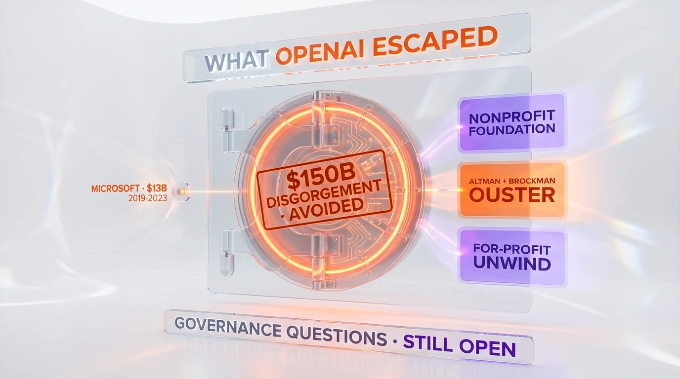 What OpenAI and Microsoft avoided — up to $150B disgorgement to nonprofit foundation, Altman and Brockman removal, for-profit unwind