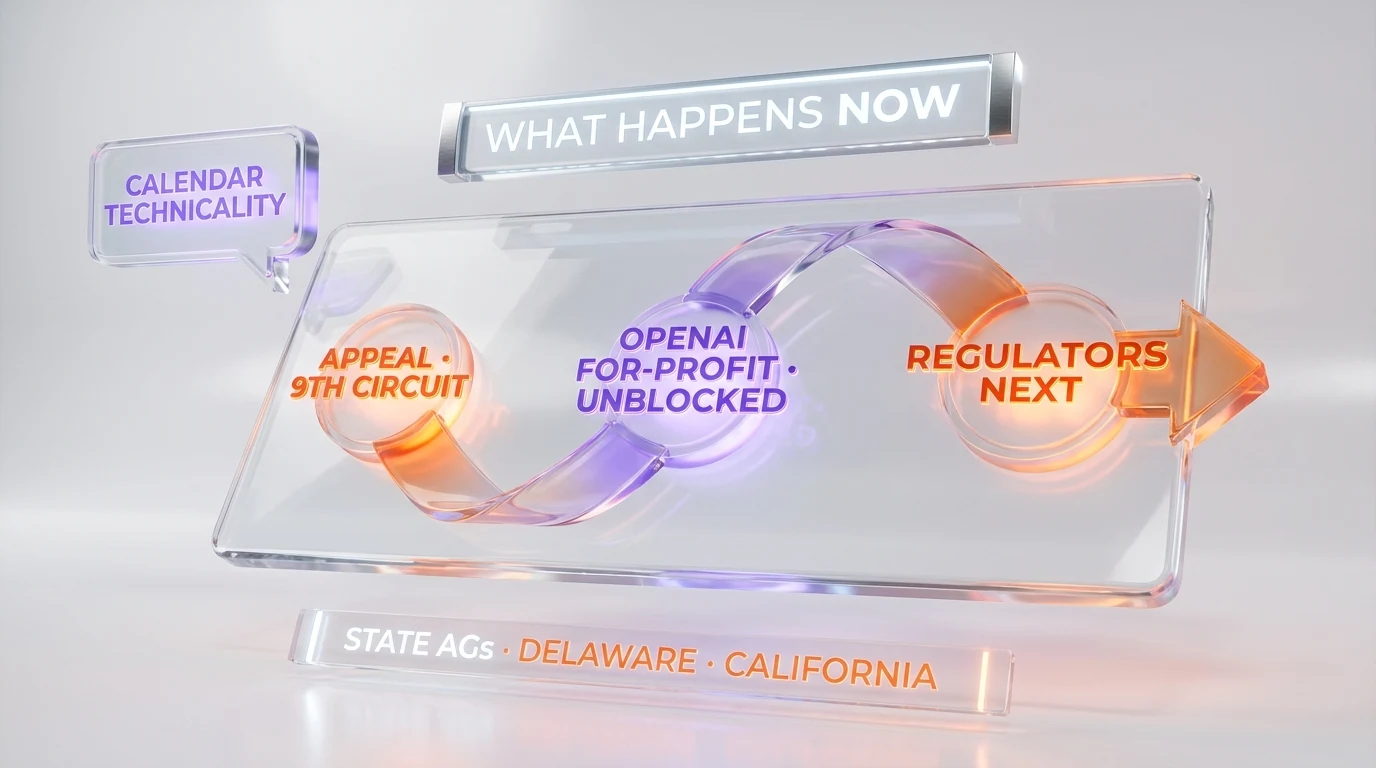 What is next — Musk appeals to the 9th Circuit, OpenAI for-profit structure unblocked, governance fight moves to regulators