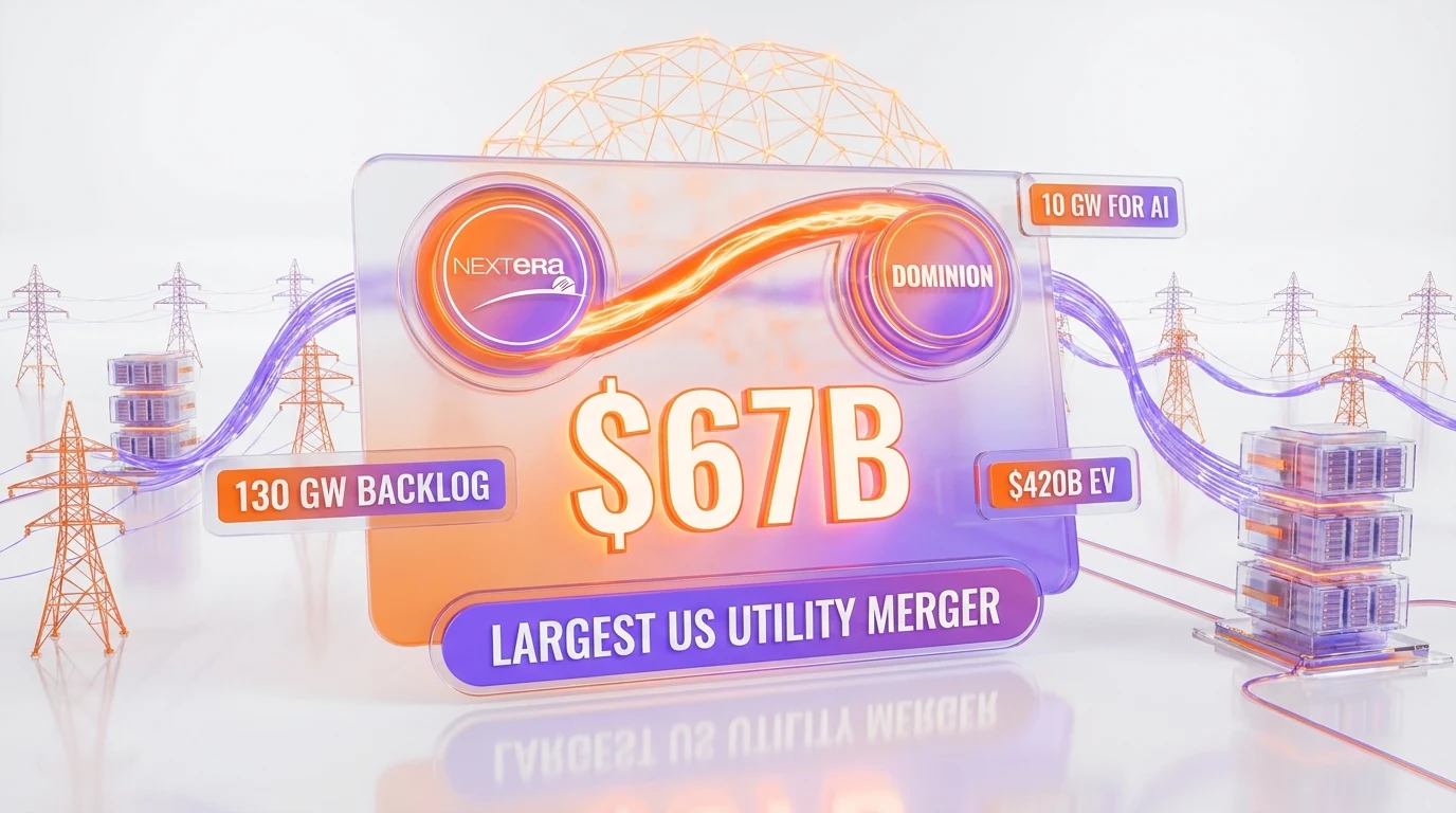 NextEra acquires Dominion Energy for $67 billion — the largest US utility merger, built for AI data-center power demand