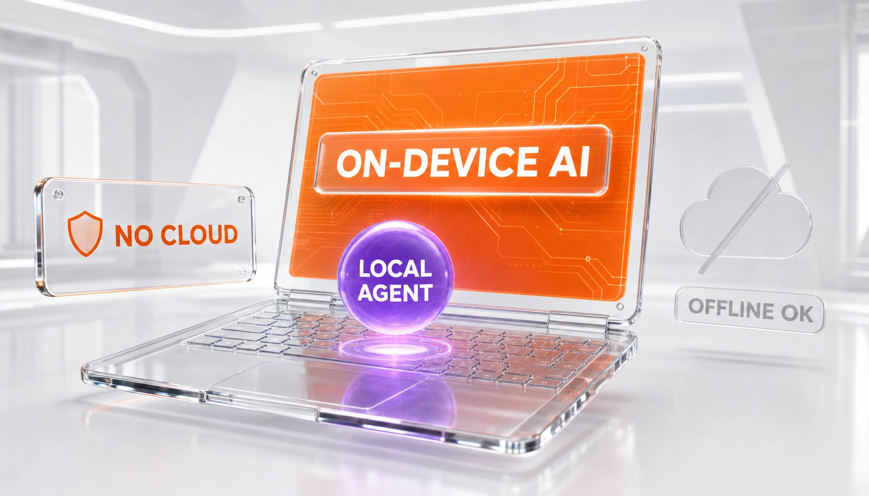 On-device AI agent running locally on an RTX Spark laptop with local inference and no cloud round trip