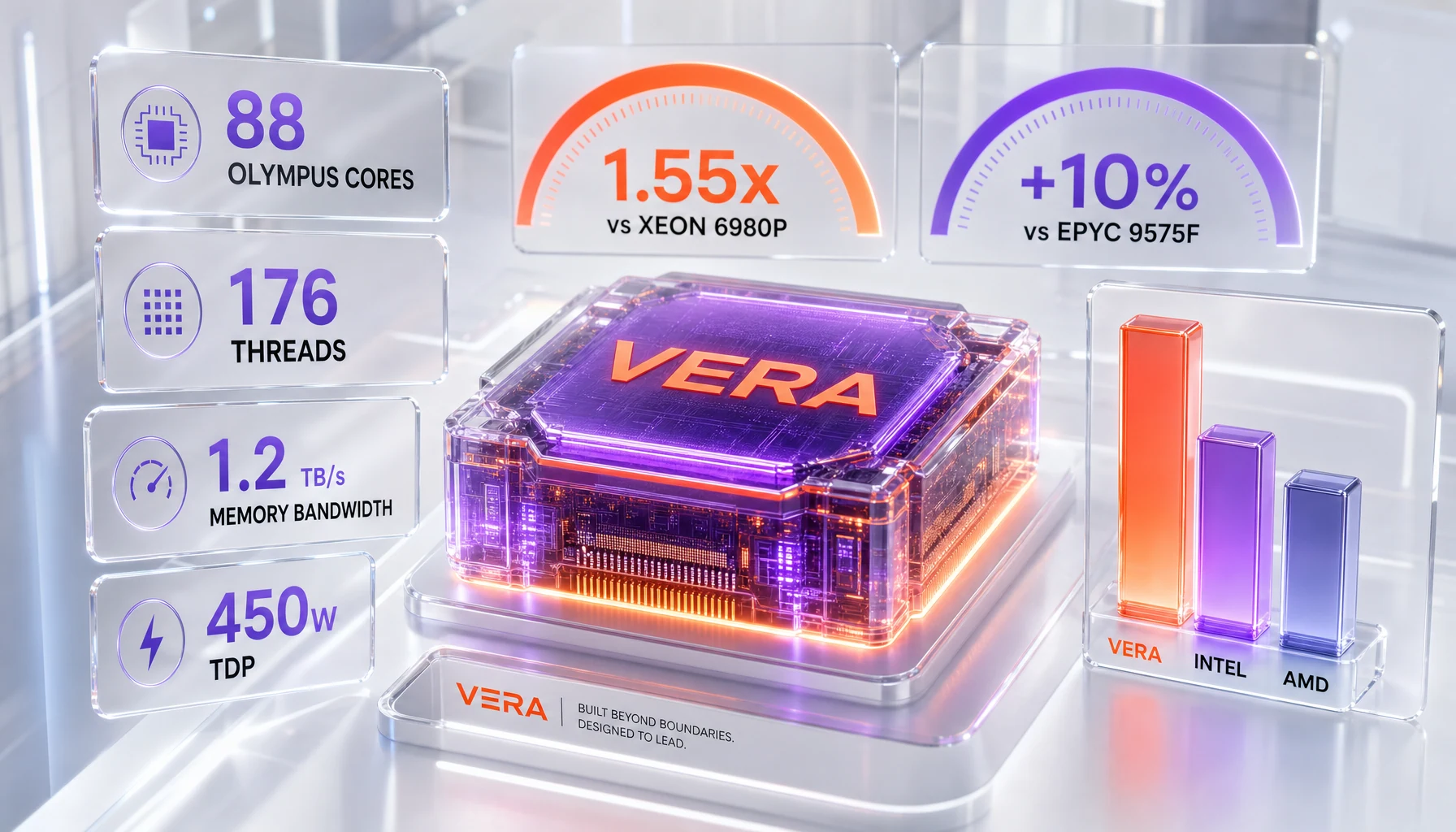 NVIDIA Vera 88-core CPU 3D render with benchmark stats beating Intel Xeon and AMD EPYC