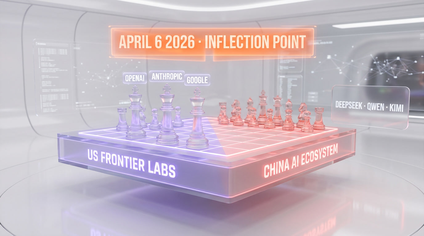 US China AI race geopolitics — April 6 2026 Frontier Model Forum espionage pact inflection point