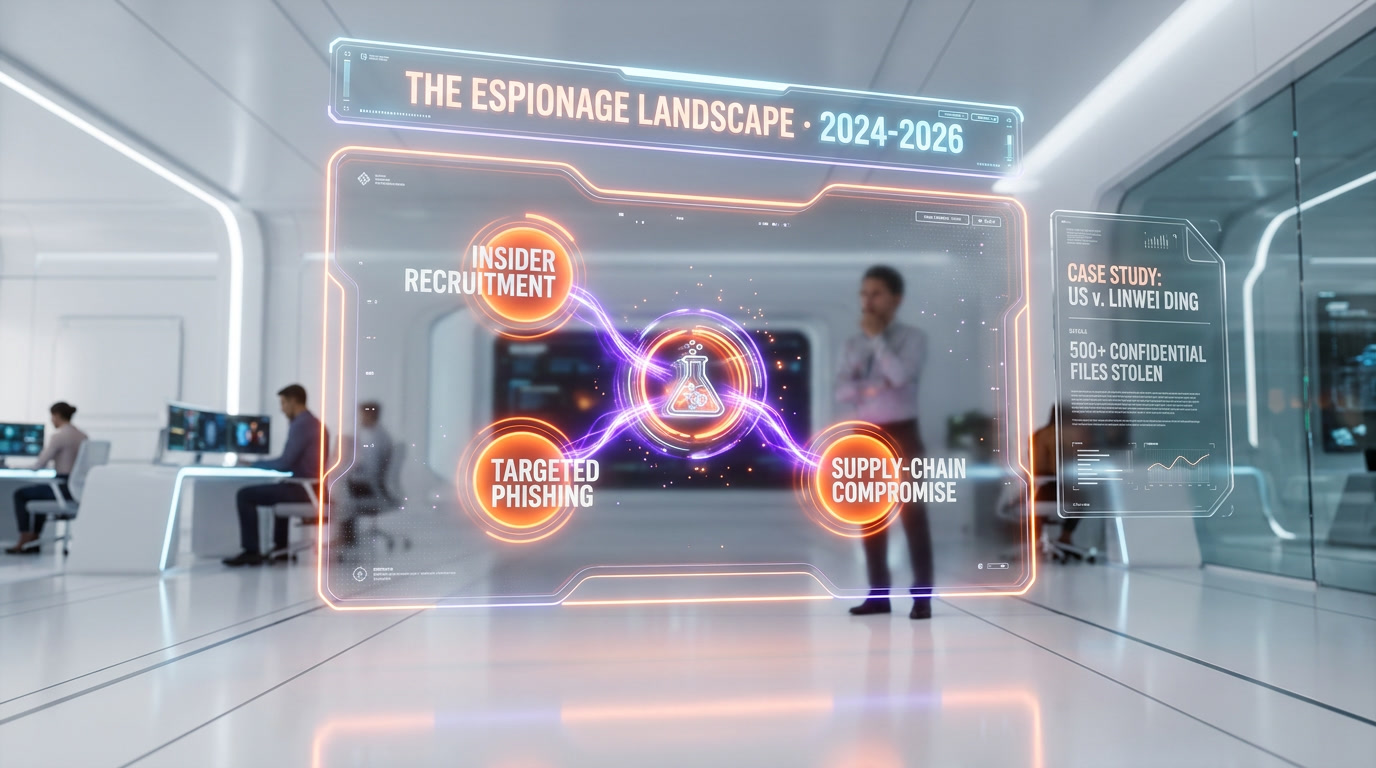 Chinese industrial espionage threats against US AI labs — insider recruitment, phishing, weight extraction