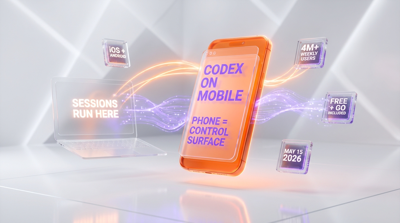 Codex on the ChatGPT mobile app — the phone becomes an async control surface