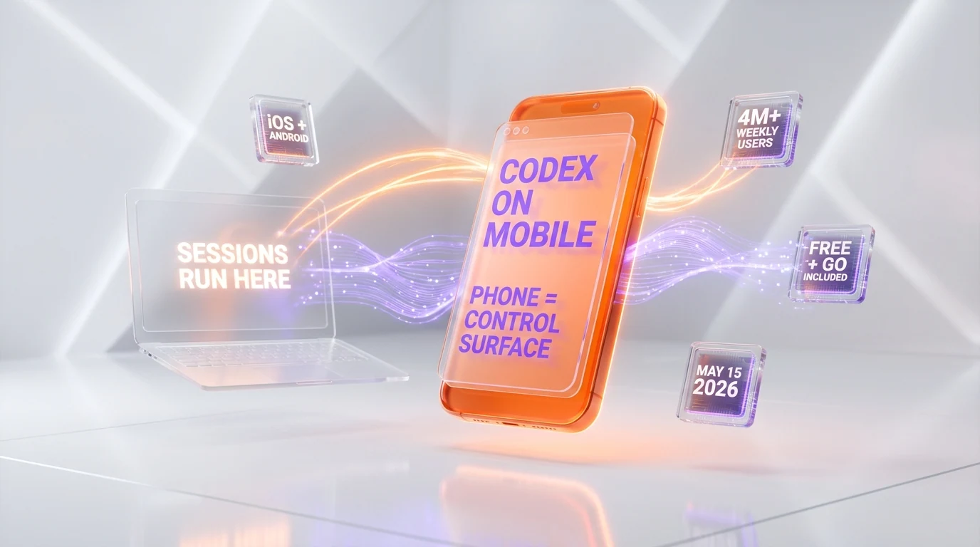 Codex on the ChatGPT mobile app — the phone becomes an async control surface