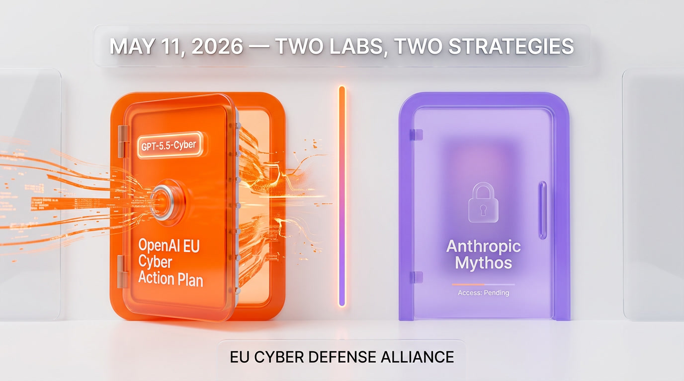 OpenAI EU Cyber Action Plan GPT-5.5-Cyber granted to European cybersecurity teams while Anthropic Mythos stays closed to EU regulators May 2026, analysis by ThePlanetTools