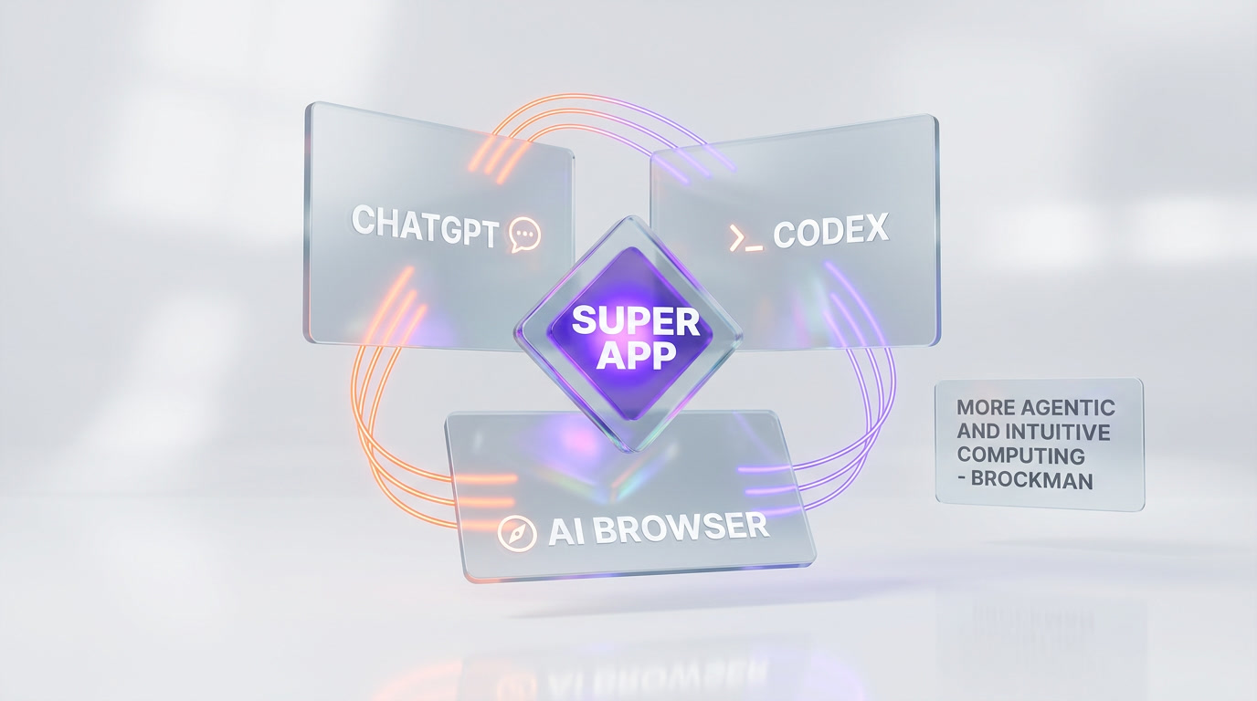 Super-app strategy triangle ChatGPT Codex AI browser