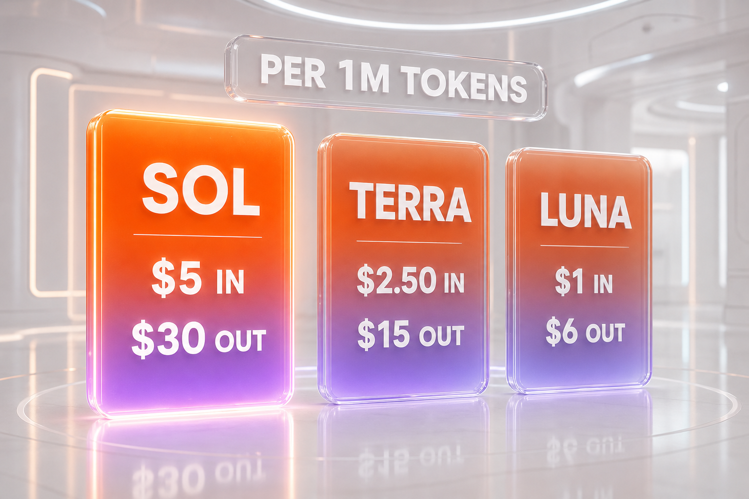 GPT-5.6 lineup and pricing — Sol $5 and $30, Terra $2.50 and $15, Luna $1 and $6 per million tokens