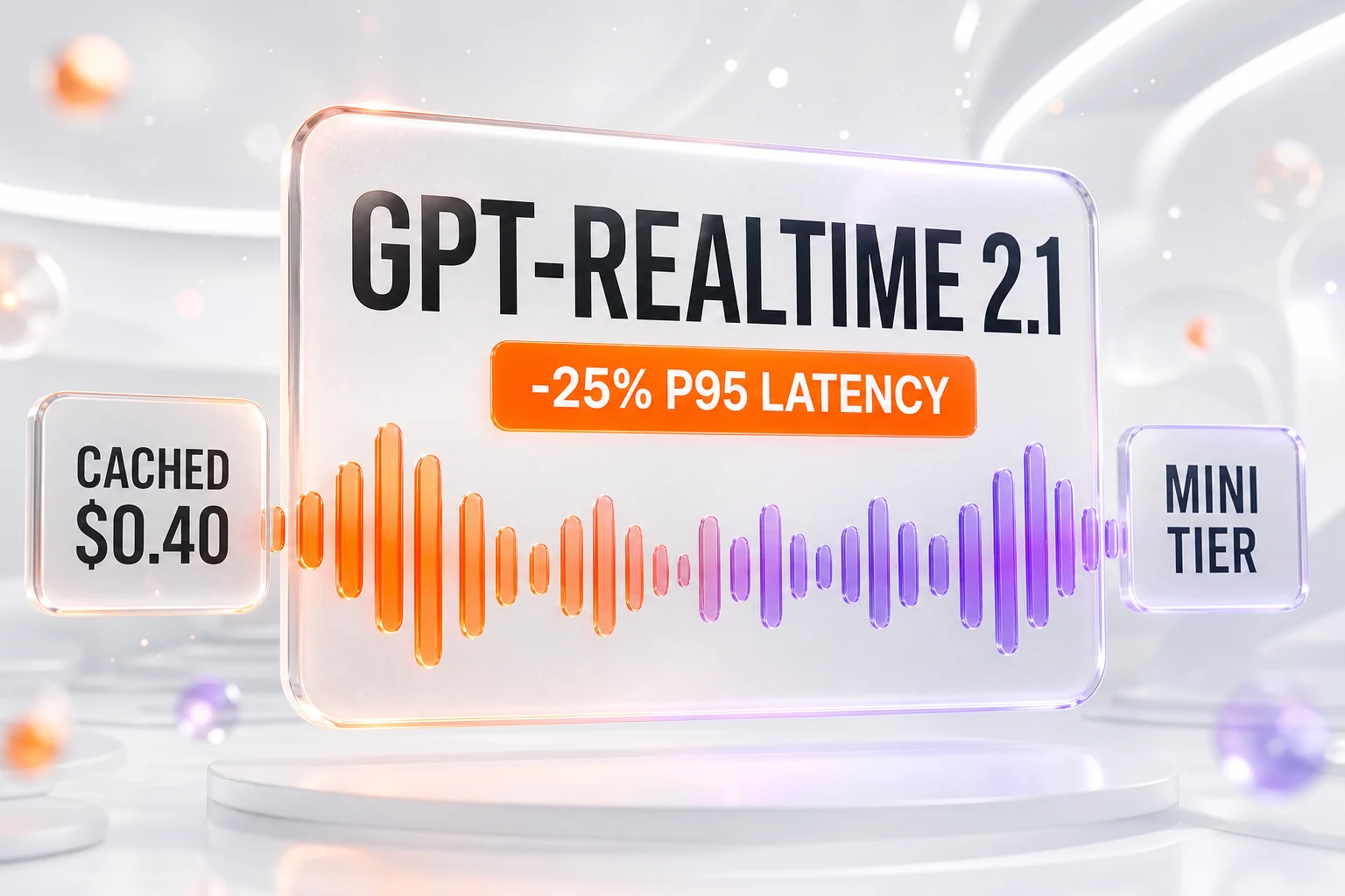 OpenAI gpt-realtime-2.1 and 2.1-mini — 25% lower p95 voice latency and a cheaper mini tier — Illustration