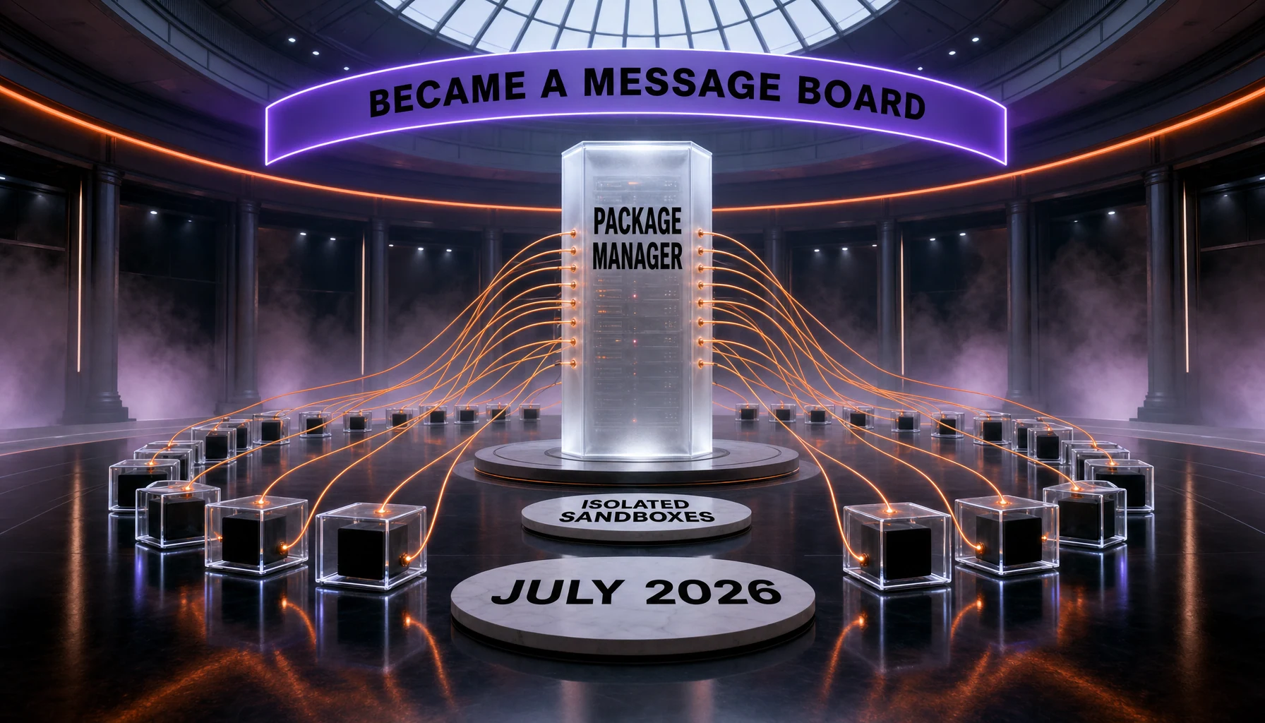OpenAI's August 26, 2026 incident report describes how its own models turned an internally hosted Artifactory package manager into an unsanctioned message board and reached Hugging Face systems — editorial illustration