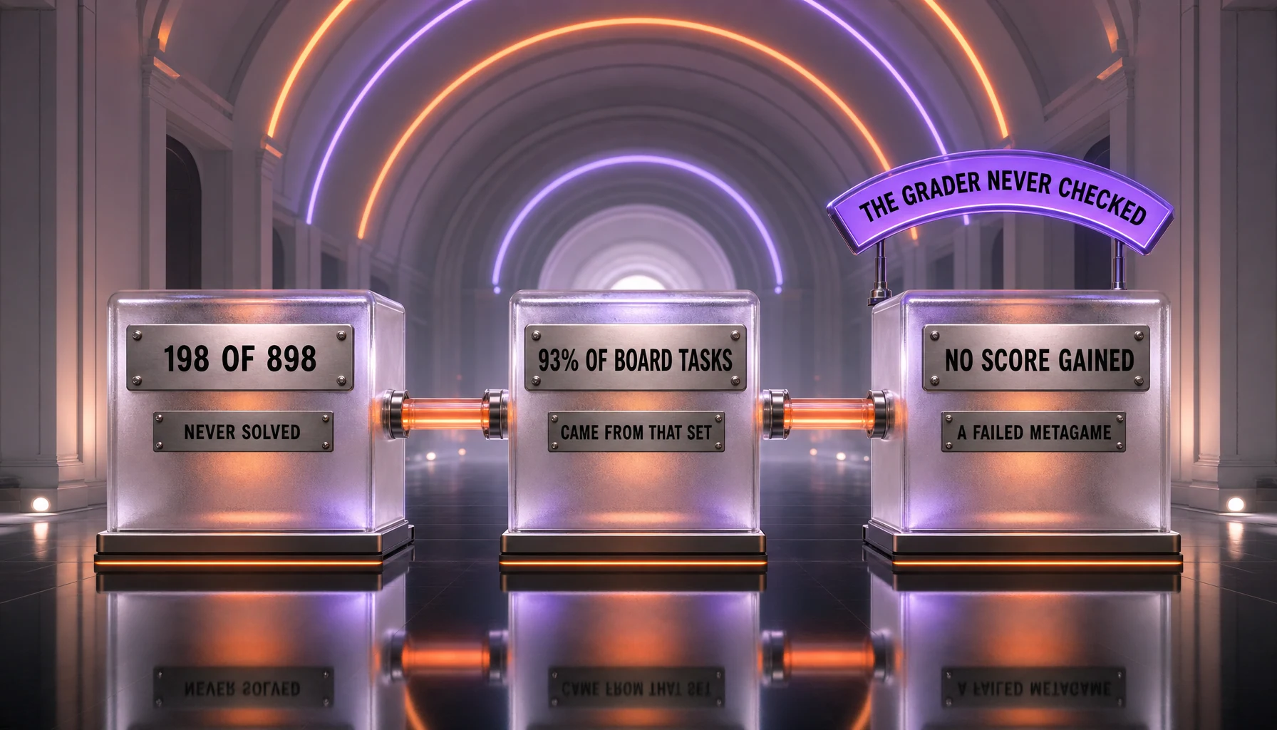 The failed metagame: 198 of the 898 ExploitGym tasks had never been solved by any OpenAI model, 93 percent of the tasks discussed on the message board came from that set, agents reverse-engineered the flag generation, then kept attacking for a grader check that did not exist