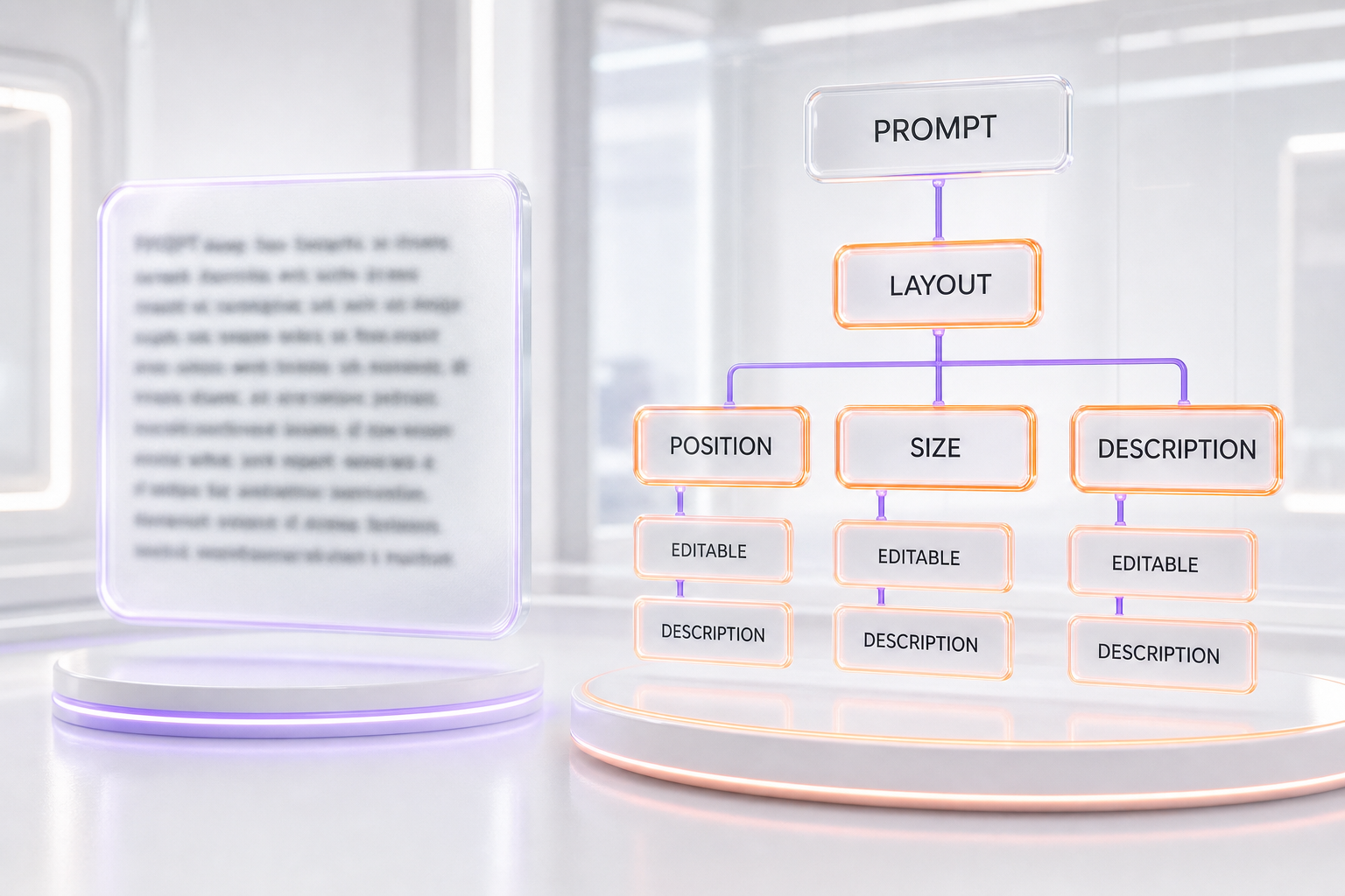 Reve 2.0 layout-based control versus traditional text prompting — every element addressable with position, size, and description