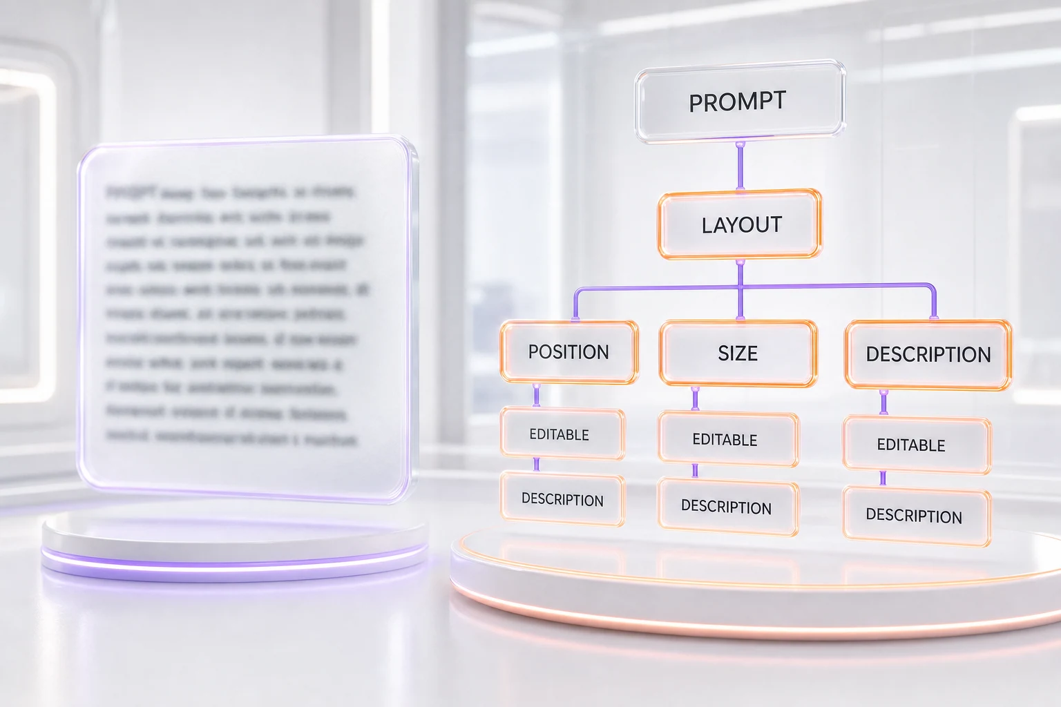 Reve 2.0 layout-based control versus traditional text prompting — every element addressable with position, size, and description