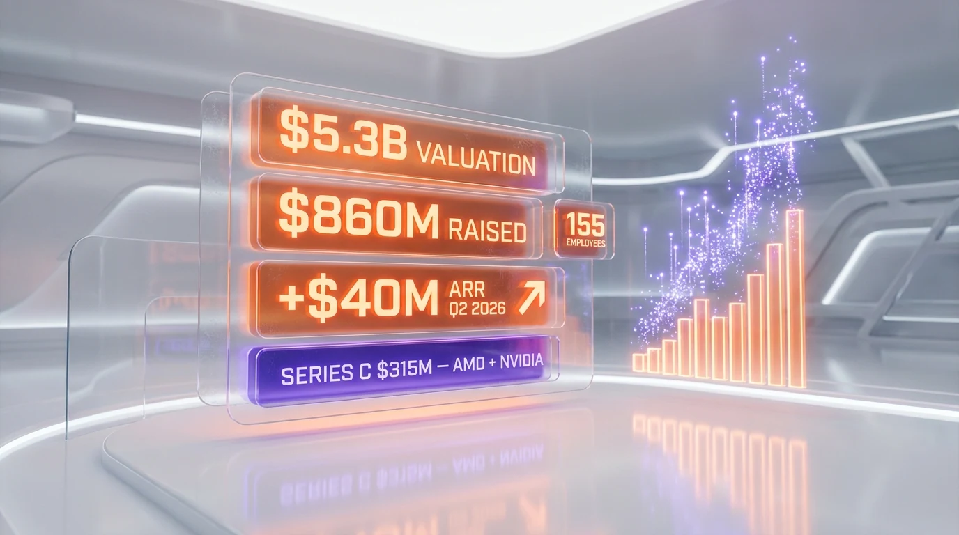 Runway financials — $5.3B valuation, $860M raised, +$40M ARR Q2 2026