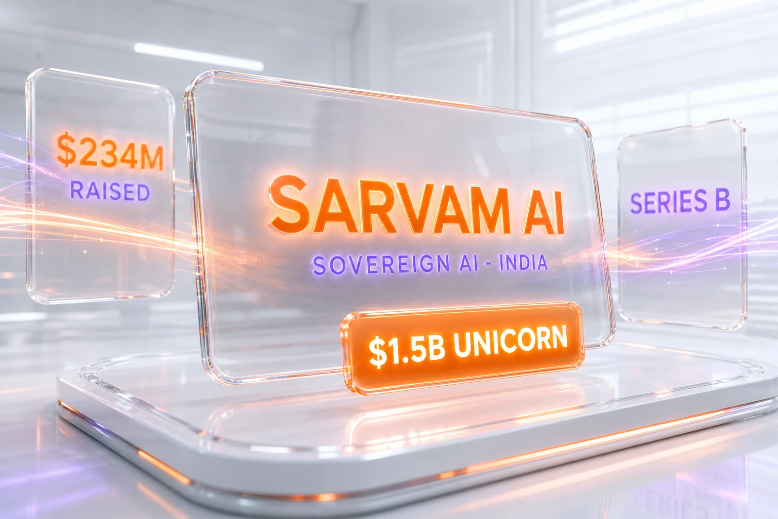 Sarvam AI $1.5B unicorn — sovereign AI funding hero illustration