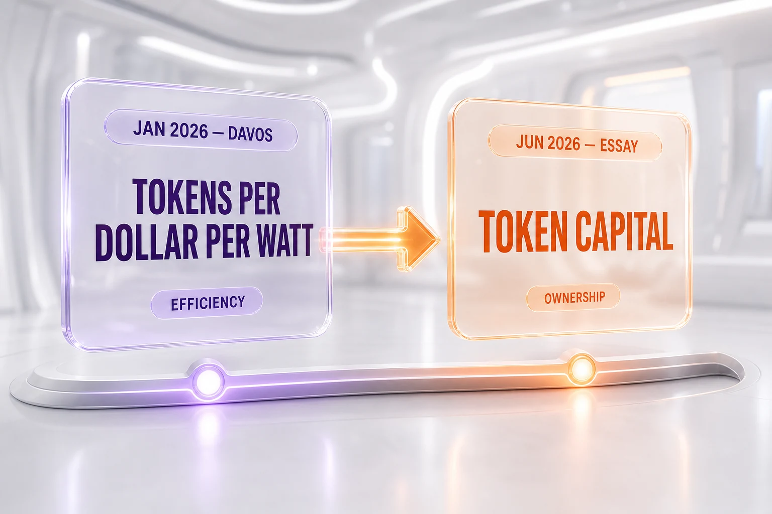 Evolution from tokens per dollar per watt at Davos to token capital — efficiency to ownership
