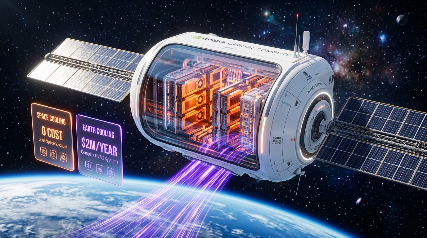 Starcloud satellite with NVIDIA H100 GPU — orbital AI compute hardware