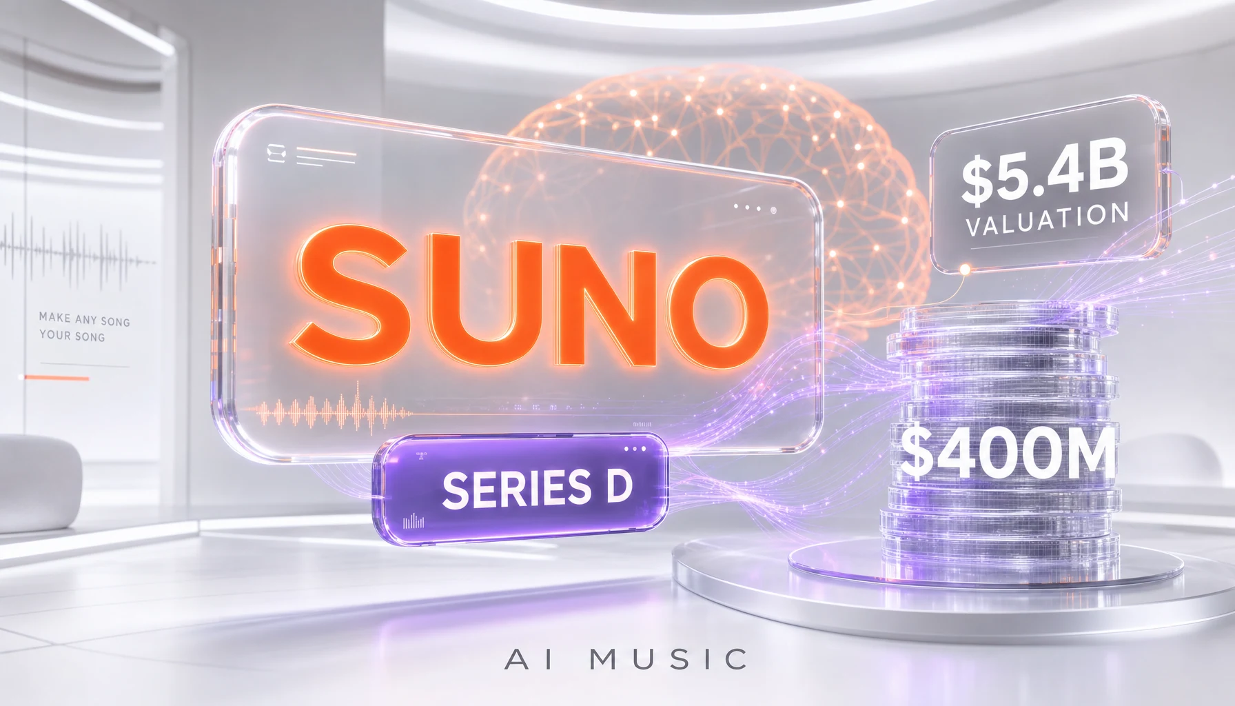 Suno $400M Series D Series D funding at $5.4 billion valuation — hero