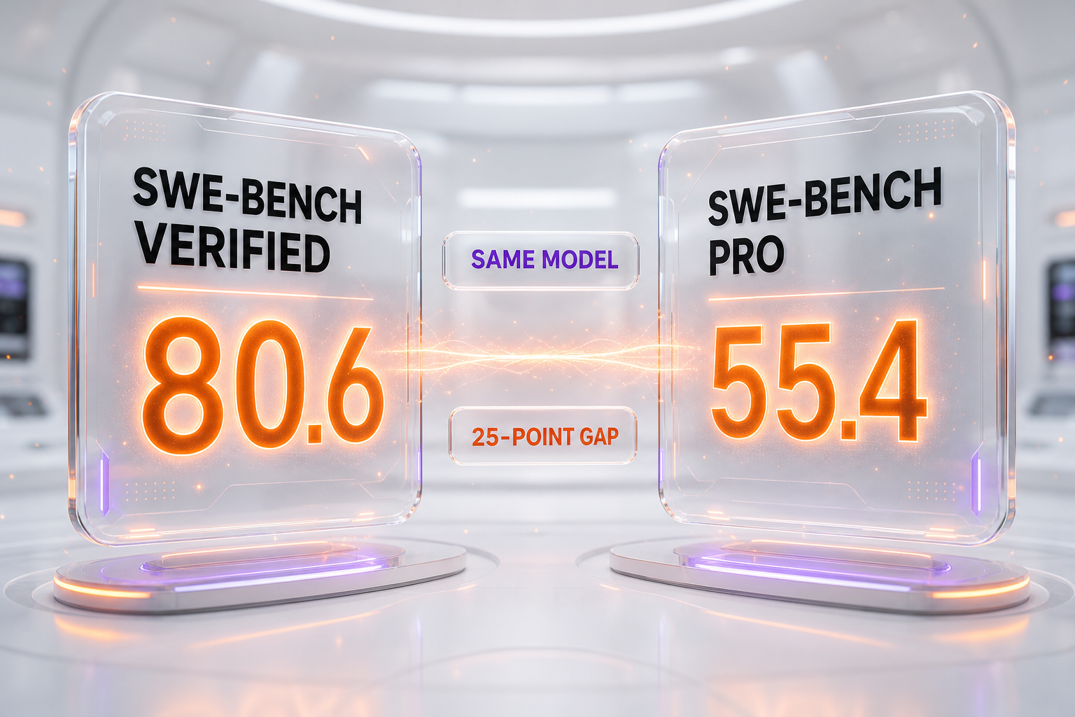 SWE-bench Pro vs SWE-bench Verified — why the same AI model scores 80.6 on one test and 55.4 on the other