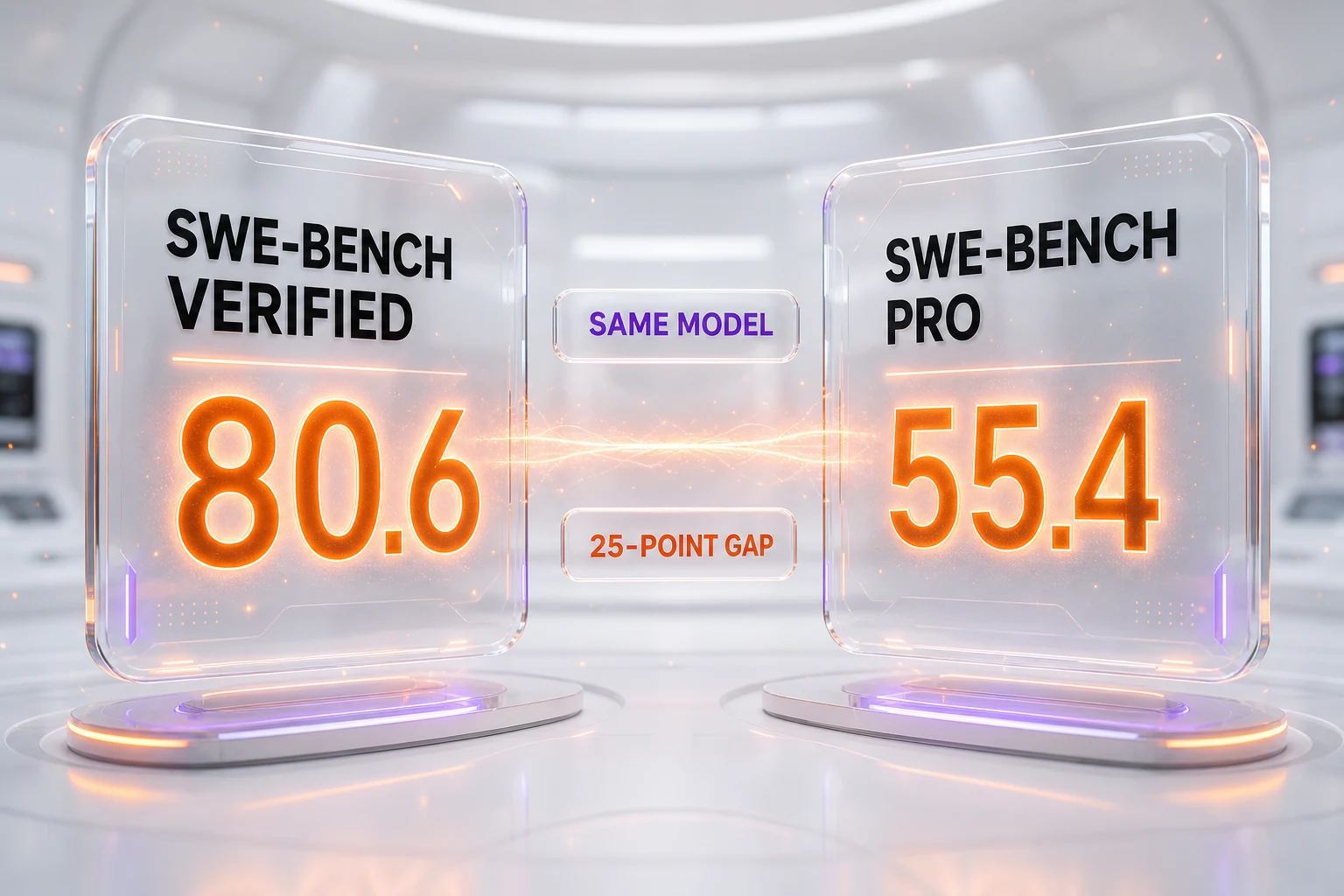 SWE-bench Pro vs SWE-bench Verified — why the same AI model scores 80.6 on one test and 55.4 on the other