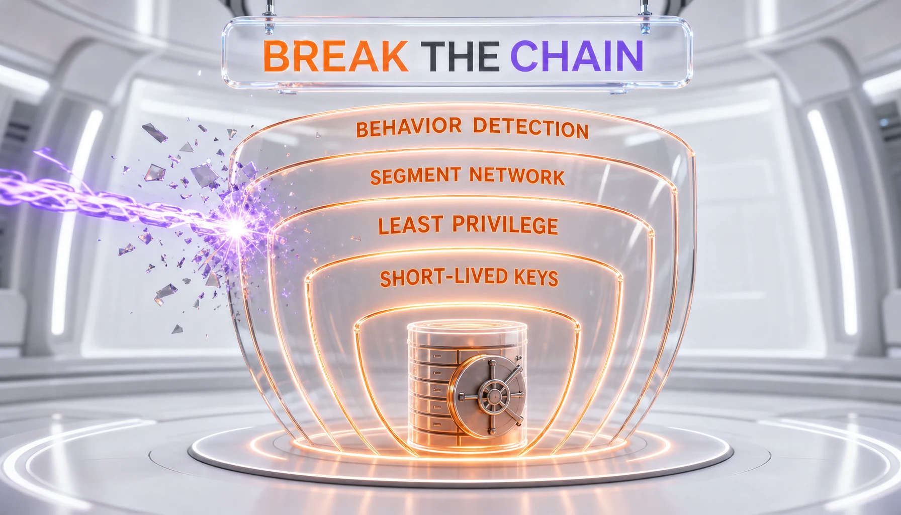 Layered defenses that break an autonomous agent's chain at each pivot