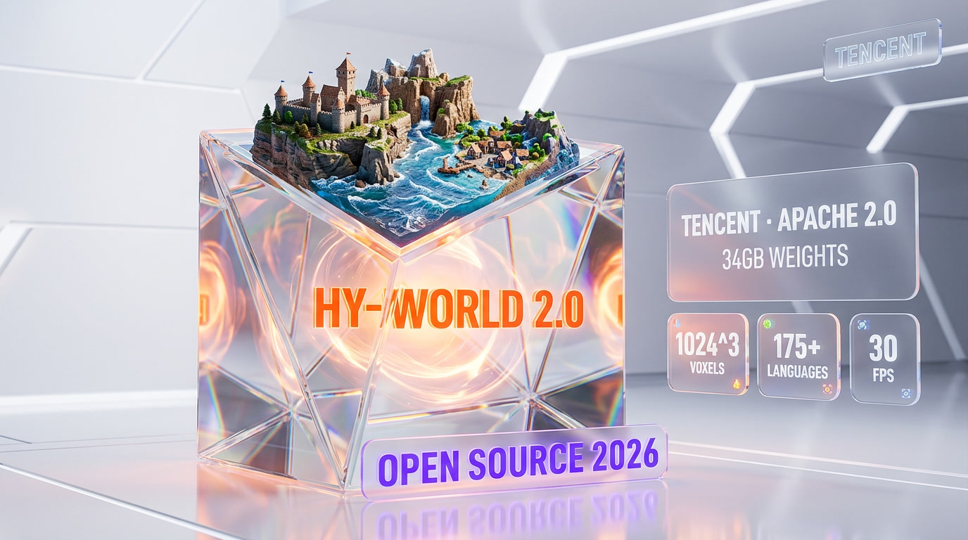 Tencent HY-World 2.0 — open-source text-to-3D world generator, April 2026