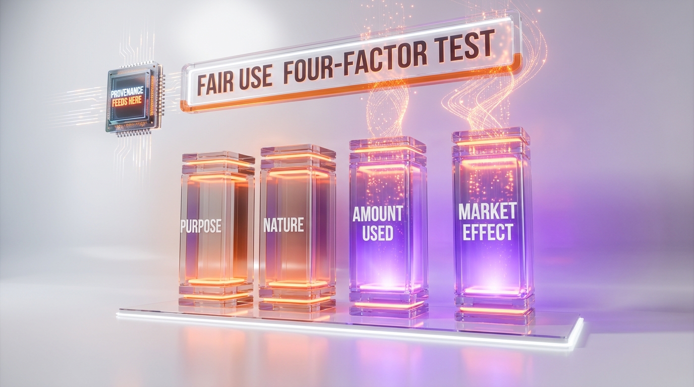 Fair use four-factor analysis applied to AI music training