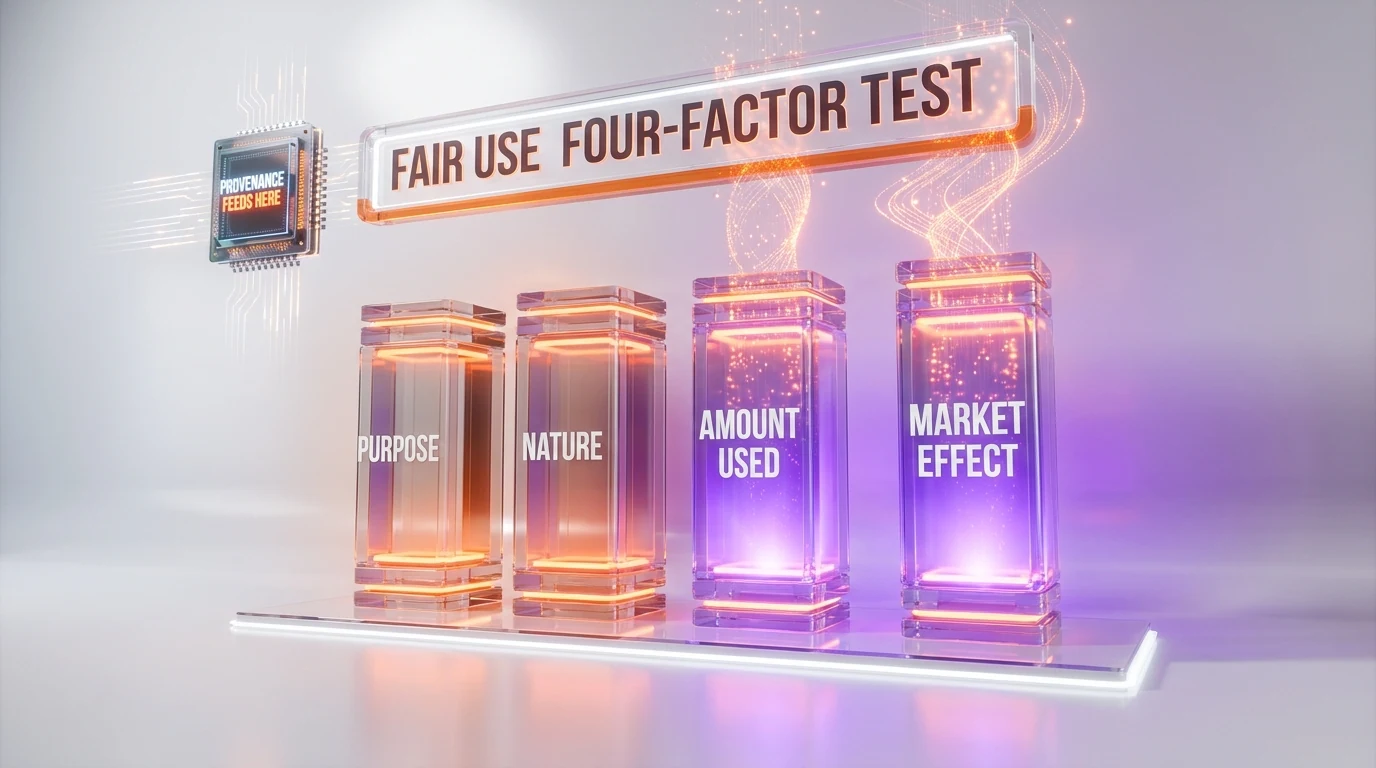 Fair use four-factor analysis applied to AI music training